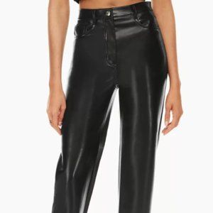 Aritzia Wilfred Melina Super High-Rise Vegan Leather pants, black, size 2